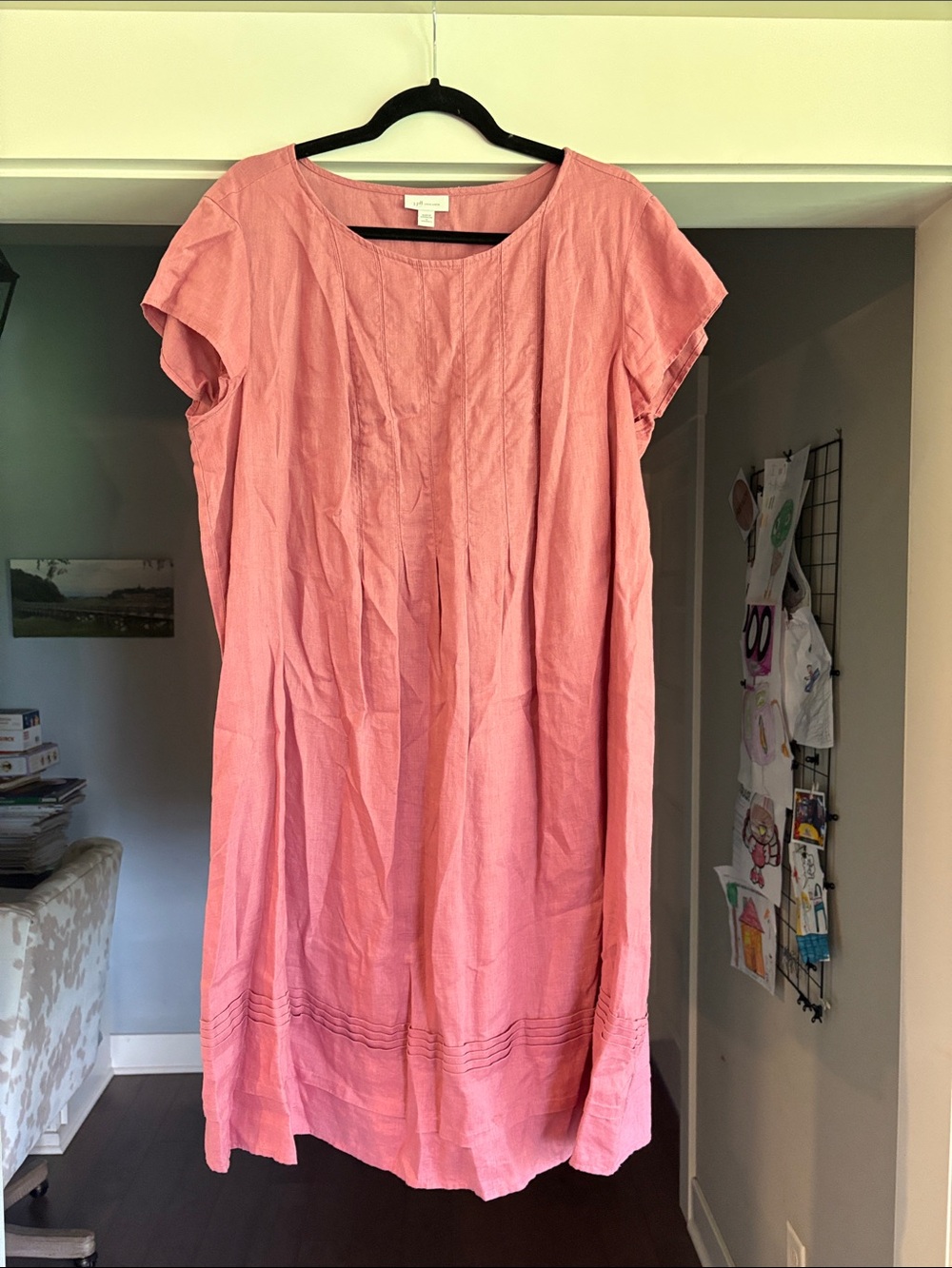 J. Jill Mauve-Pink Short Sleeve Midi Dress